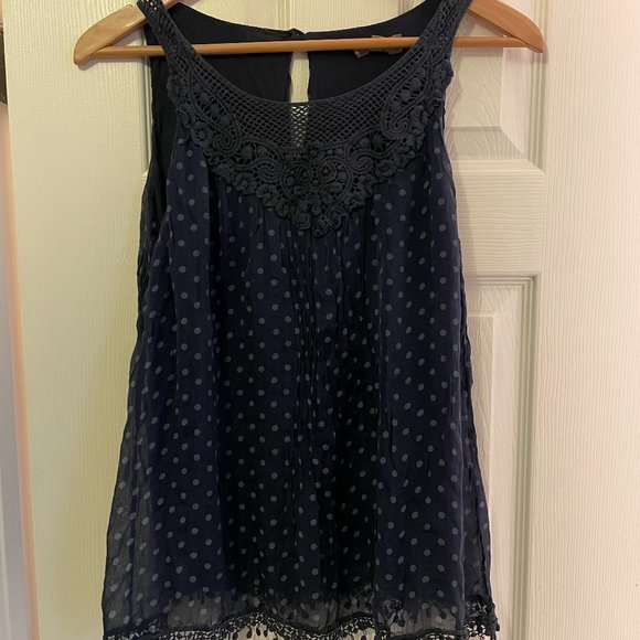 Carla Conti - sleeveless top - navy blue  - size large - Picture 4 of 5